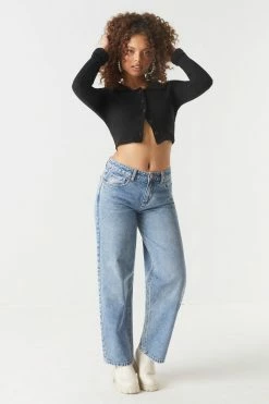 Stitches Ladies Ribbed Fur Collar Cropped Cardigan Sweaters 14 Stitches Ladies Ribbed Fur Collar Cropped Cardigan Sweaters