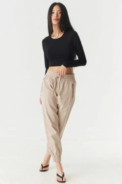 Stitches Ladies O-Ring Open Back Long Sleeve Cropped Top Tops 11 Stitches Ladies O-Ring Open Back Long Sleeve Cropped Top Tops