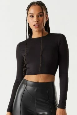 Stitches Ladies Self-Tie Back Cut-Out Cropped Top Tops