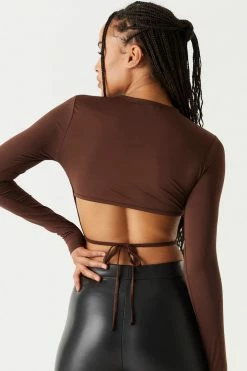 Stitches Ladies Self-Tie Back Cut-Out Cropped Top Tops