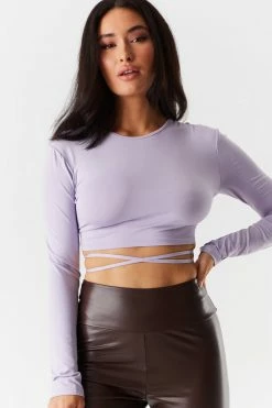 Stitches Ladies Lace-Up Open Back Wrap Tie Cropped Top Tops