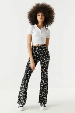 Stitches Ladies High-Rise Flower Printed Flare Pant
