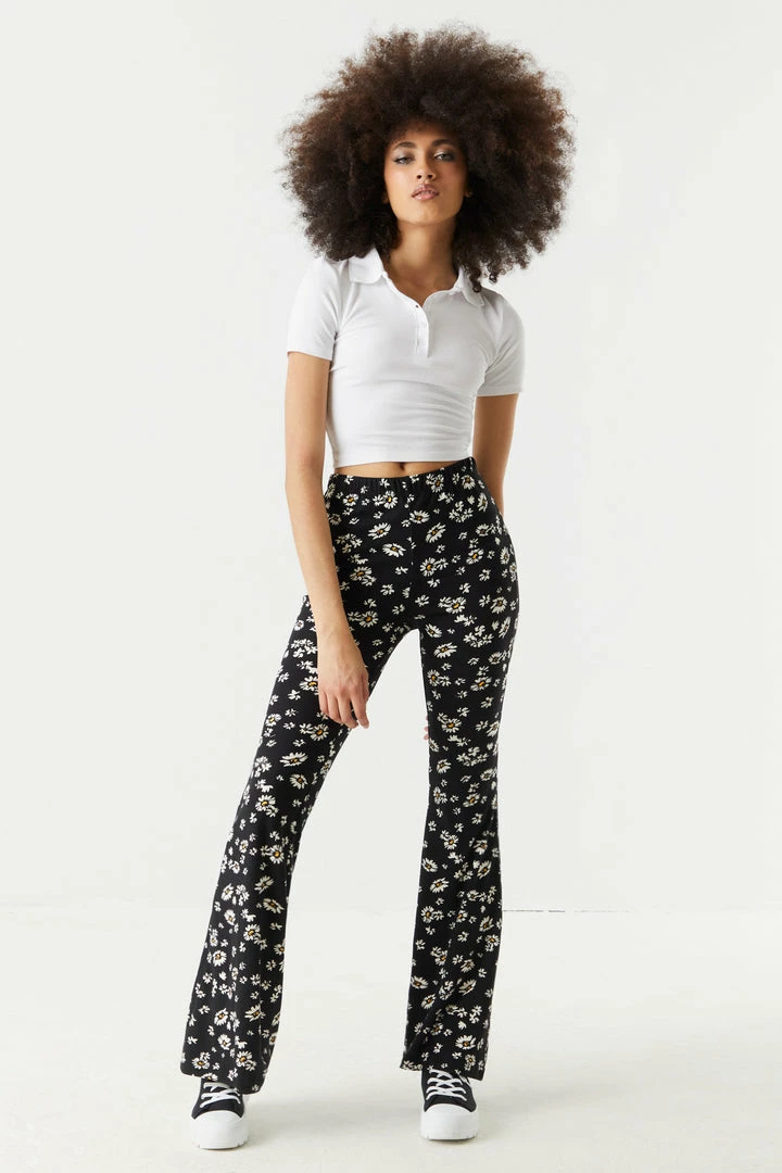 Stitches Ladies High-Rise Flower Printed Flare Pant 1 Stitches Ladies High-Rise Flower Printed Flare Pant