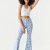 Stitches Ladies High-Rise Retro Printed Flare Pant