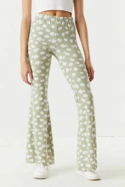 Stitches Ladies Bottoms High-Rise Daisy Printed Flare Pant