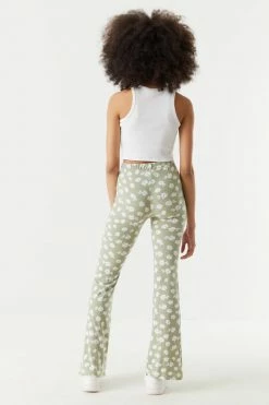 Stitches Ladies Bottoms High-Rise Daisy Printed Flare Pant 5 Stitches Ladies Bottoms High-Rise Daisy Printed Flare Pant