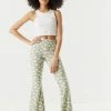 Stitches Ladies Bottoms High-Rise Daisy Printed Flare Pant
