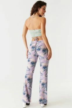 Stitches Ladies Soft Printed Tie-Back Flare Pant