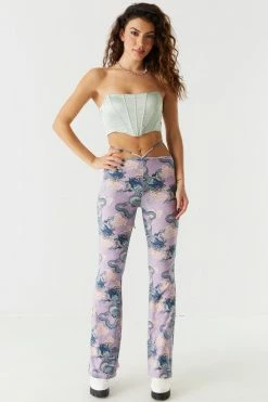 Stitches Ladies Soft Printed Tie-Back Flare Pant