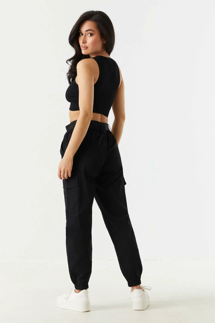 Stitches Ladies Belted Waist D-Ring Cargo Jogger 6 Stitches Ladies Belted Waist D-Ring Cargo Jogger