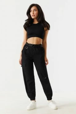 Stitches Ladies Belted Waist D-Ring Cargo Jogger 21 Stitches Ladies Belted Waist D-Ring Cargo Jogger