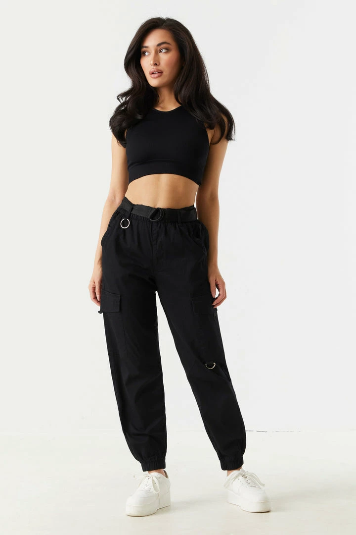 Stitches Ladies Belted Waist D-Ring Cargo Jogger 4 Stitches Ladies Belted Waist D-Ring Cargo Jogger