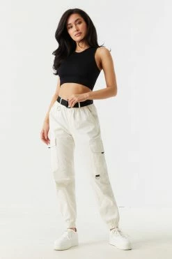 Stitches Ladies Belted Waist D-Ring Cargo Jogger