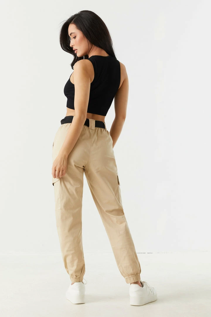Stitches Ladies Belted Waist D-Ring Cargo Jogger 9 Stitches Ladies Belted Waist D-Ring Cargo Jogger
