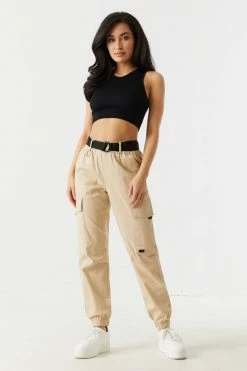 Stitches Ladies Belted Waist D-Ring Cargo Jogger 24 Stitches Ladies Belted Waist D-Ring Cargo Jogger
