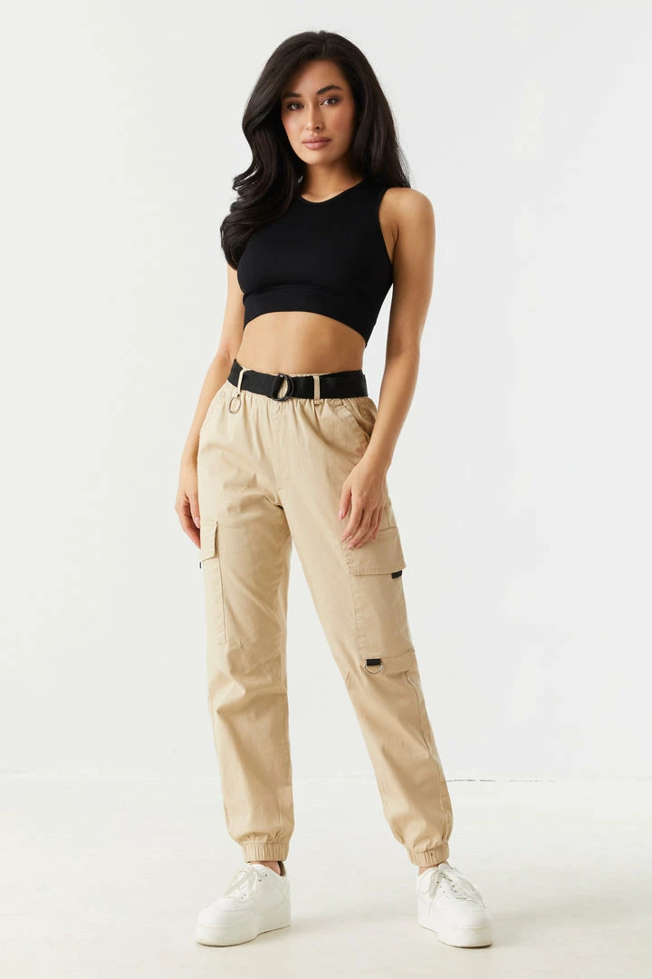 Stitches Ladies Belted Waist D-Ring Cargo Jogger 7 Stitches Ladies Belted Waist D-Ring Cargo Jogger