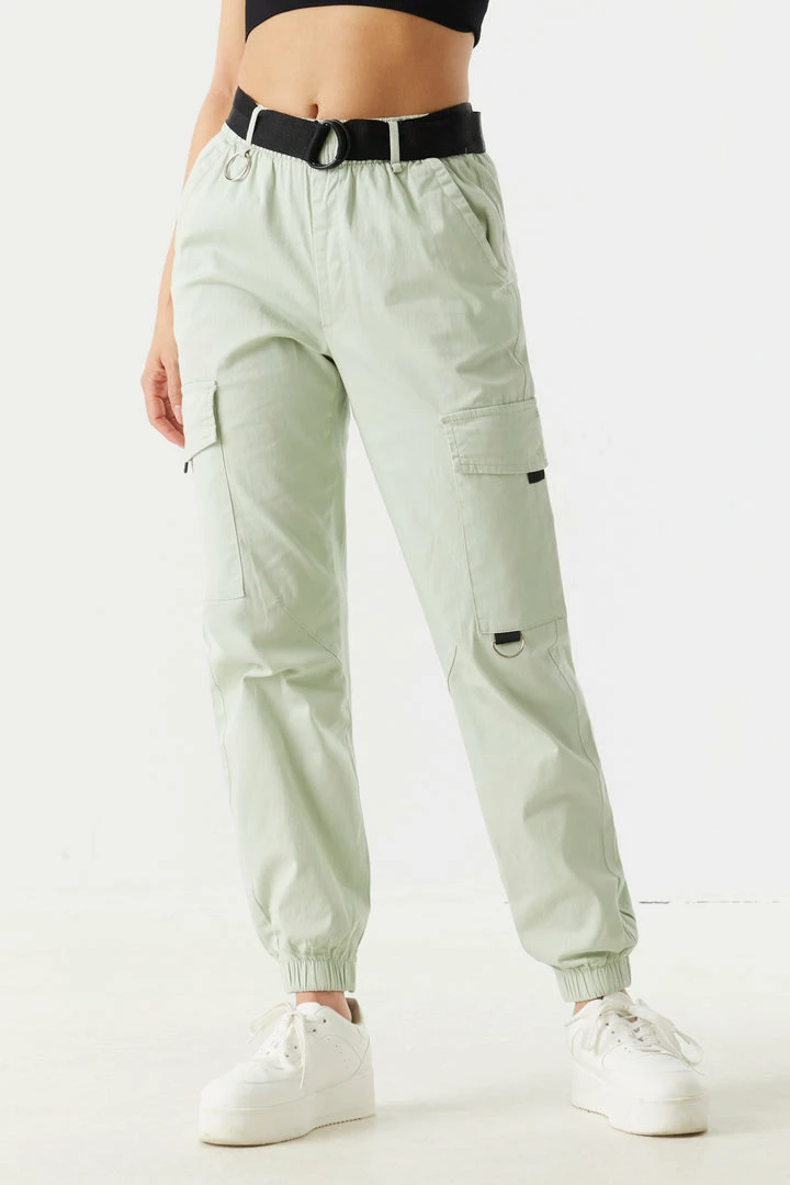 Stitches Ladies Belted Waist D-Ring Cargo Jogger 11 Stitches Ladies Belted Waist D-Ring Cargo Jogger