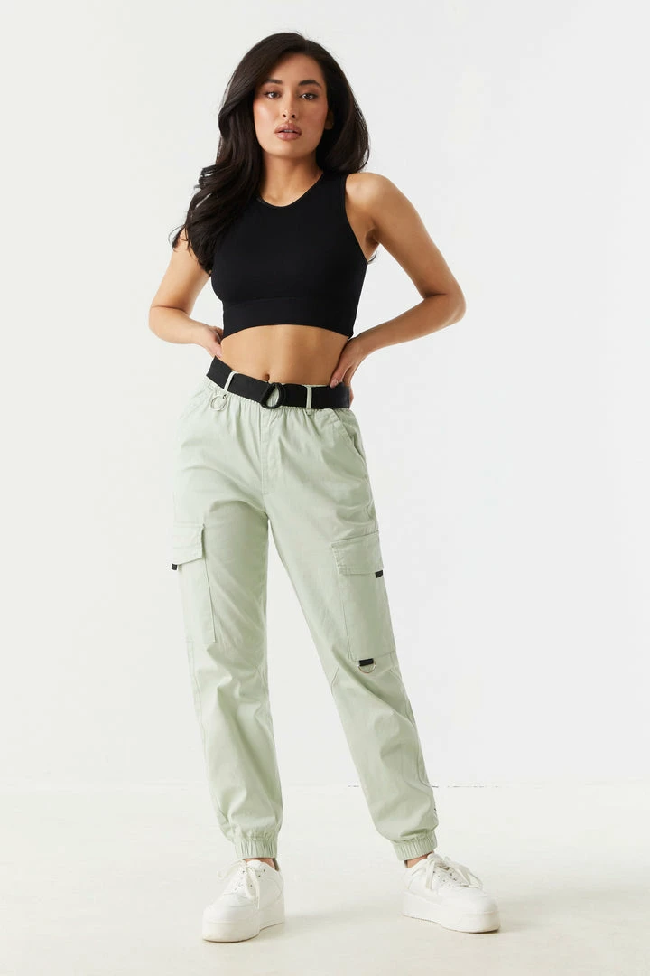 Stitches Ladies Belted Waist D-Ring Cargo Jogger 10 Stitches Ladies Belted Waist D-Ring Cargo Jogger