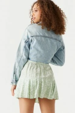 Stitches Ladies Sage Floral Print Belted Skort Bottoms