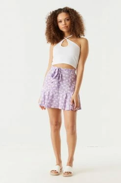 Stitches Ladies Bottoms Lilac Floral Print Belted Skort 5 Stitches Ladies Bottoms Lilac Floral Print Belted Skort