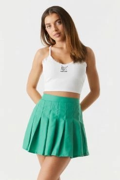 Stitches Ladies Pleated Twill Skirt