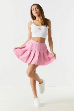 Stitches Ladies Pleated Twill Skirt