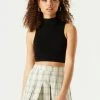 Stitches Ladies Sage Plaid Pleated Twill Mini Skirt Bottoms