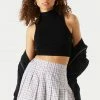 Stitches Ladies Lilac Plaid Pleated Twill Mini Skirt