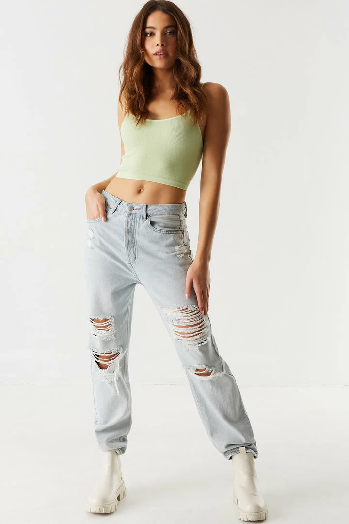 Stitches Ladies Refuge 90's High-Rise Light Wash Distressed Jean 1 Stitches Ladies Refuge 90's High-Rise Light Wash Distressed Jean