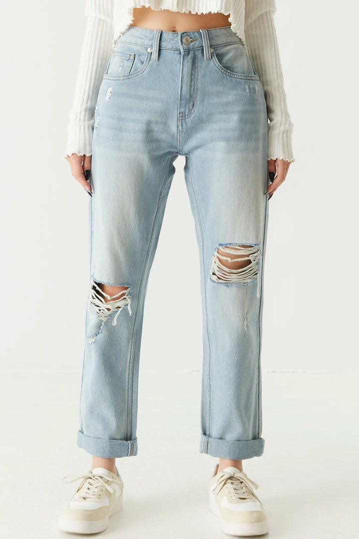 Stitches Ladies Refuge Mid-Rise Distressed Light Wash Boyfriend Jean 2 Stitches Ladies Refuge Mid-Rise Distressed Light Wash Boyfriend Jean