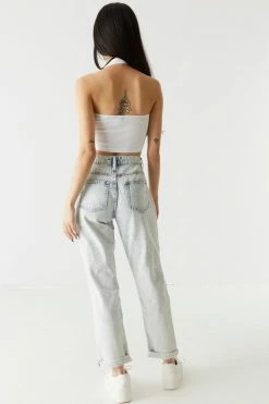 Stitches Ladies Refuge Jeans Refuge Mid-Rise Distressed Bleached Boyfriend Jean