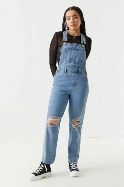 Stitches Ladies Refuge Jeans Refuge Distressed Denim Overalls