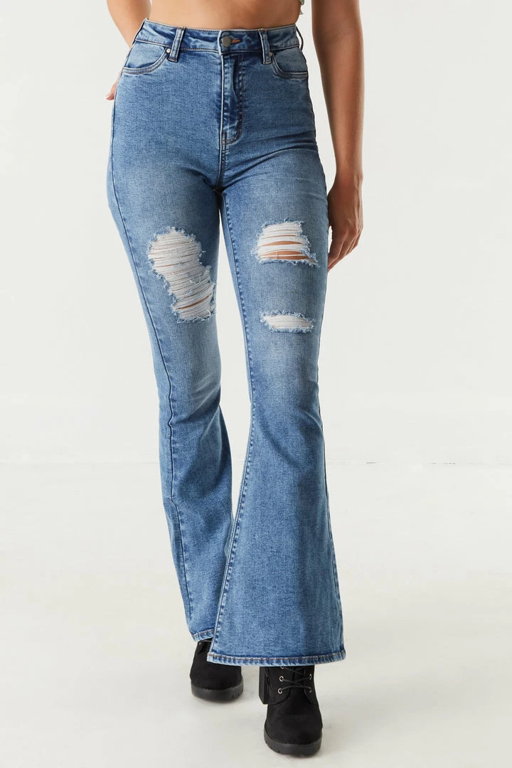 Stitches Ladies Refuge Jeans Refuge High-Rise Distressed Flare Jean 8 Stitches Ladies Refuge Jeans Refuge High-Rise Distressed Flare Jean