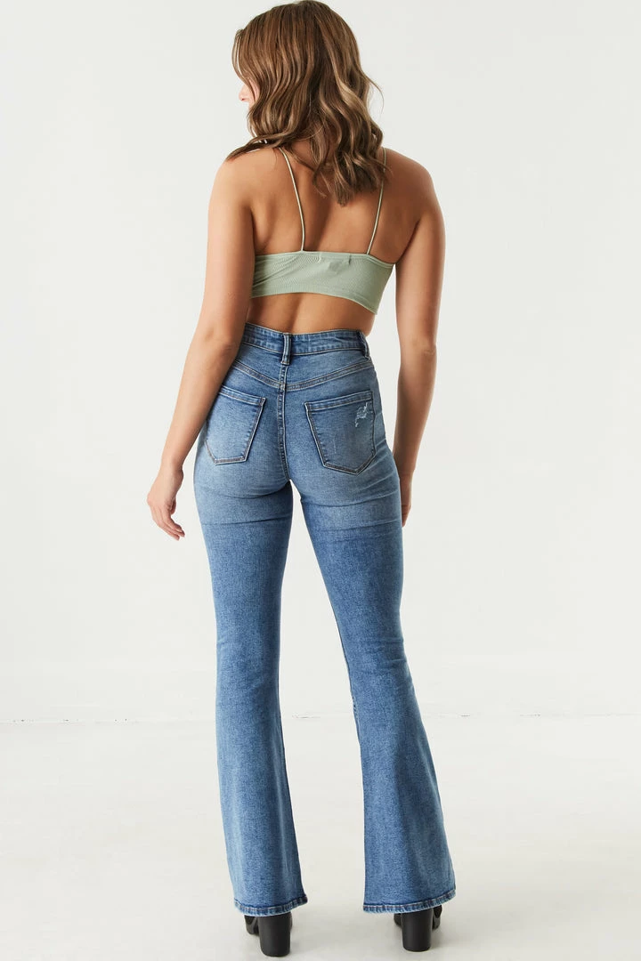 Stitches Ladies Refuge Jeans Refuge High-Rise Distressed Flare Jean 9 Stitches Ladies Refuge Jeans Refuge High-Rise Distressed Flare Jean