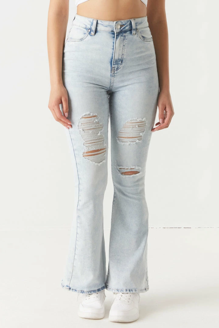 Stitches Ladies Refuge Jeans Refuge High-Rise Distressed Flare Jean 5 Stitches Ladies Refuge Jeans Refuge High-Rise Distressed Flare Jean