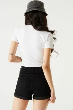 Stitches Ladies Refuge 3-Tier High-Rise Push-Up Black Denim Short