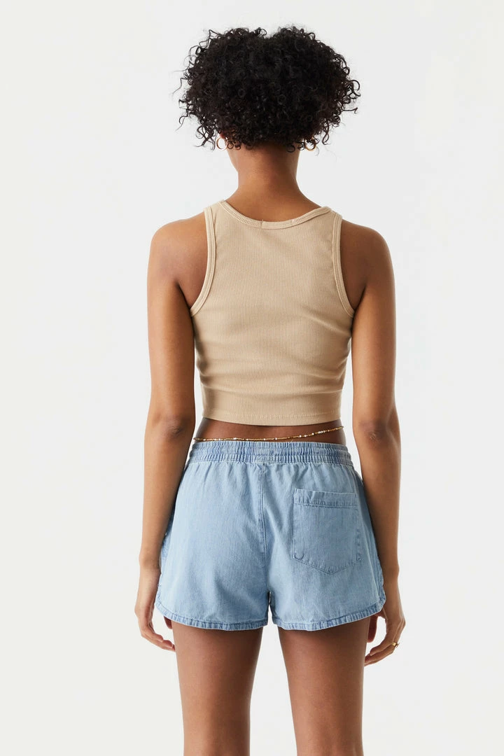 Stitches Ladies Drawstring Dolphin Denim Short Denim Shorts 5 Stitches Ladies Drawstring Dolphin Denim Short Denim Shorts