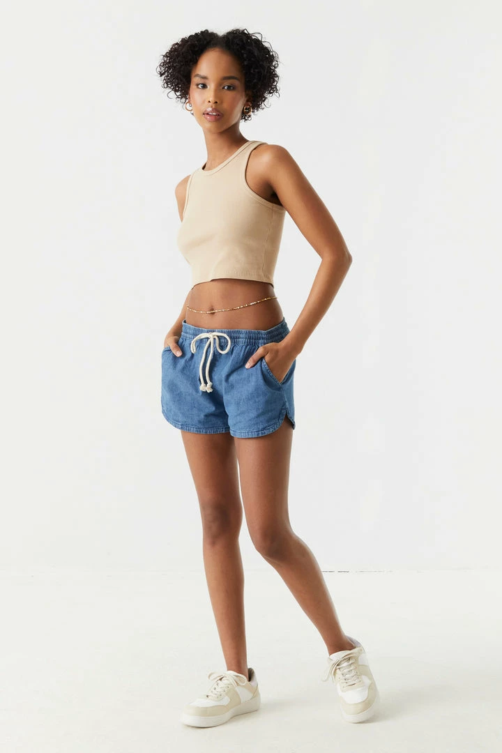 Stitches Ladies Drawstring Dolphin Denim Short Denim Shorts 3 Stitches Ladies Drawstring Dolphin Denim Short Denim Shorts