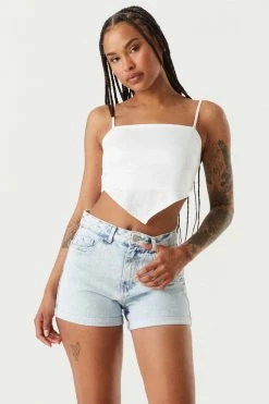 Stitches Ladies Refuge Ultra-High-Rise Acid Wash Mom Jean Shorts