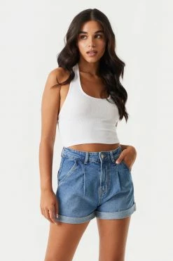 Stitches Ladies Refuge Pleated Denim Mom Short