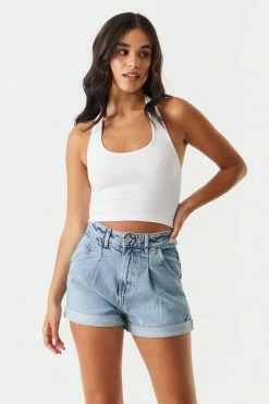 Stitches Ladies Refuge Jeans Refuge Pleated Denim Mom Short