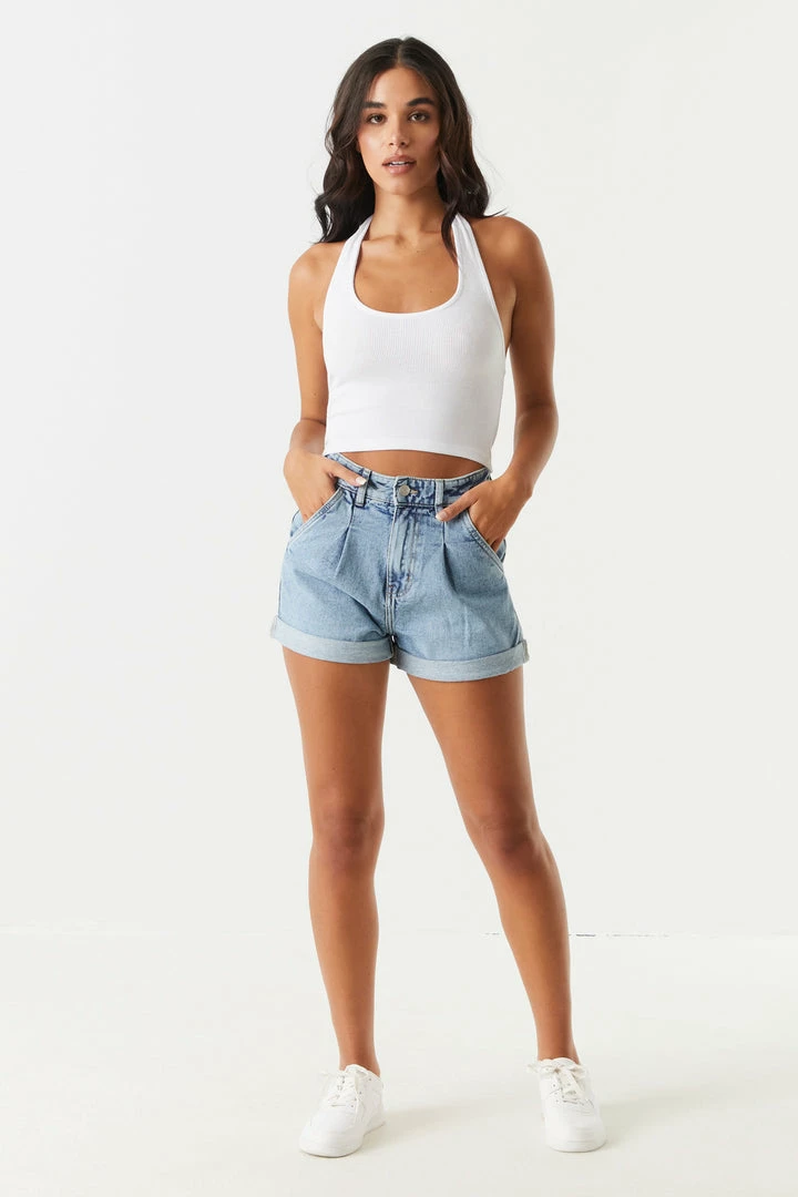 Stitches Ladies Refuge Jeans Refuge Pleated Denim Mom Short 3 Stitches Ladies Refuge Jeans Refuge Pleated Denim Mom Short