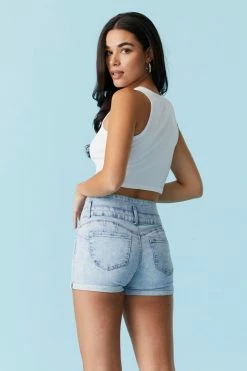 Stitches Ladies Refuge Jeans Refuge High-Rise Push-Up Light Acid Wash Denim Short