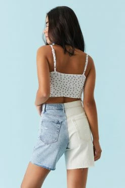 Stitches Ladies Refuge High-Rise Distressed Two Tone 90's A-Line Denim Short