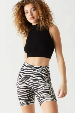 Stitches Ladies Soft High-Rise Zebra Print Bike Short