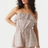 Stitches Ladies Jumpsuits + Rompers Floral Print Ruffle Tube Top Romper