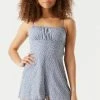 Stitches Ladies Jumpsuits + Rompers Lavender Print Self-Tie Strap Milkmaid Romper