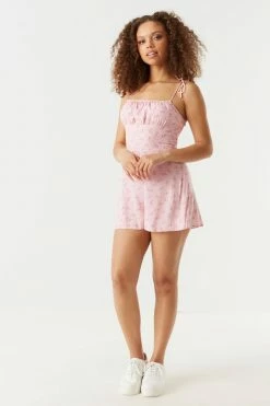 Stitches Ladies Cherry Blossom Print Self-Tie Strap Milkmaid Romper Jumpsuits + Rompers 5 Stitches Ladies Cherry Blossom Print Self-Tie Strap Milkmaid Romper Jumpsuits + Rompers