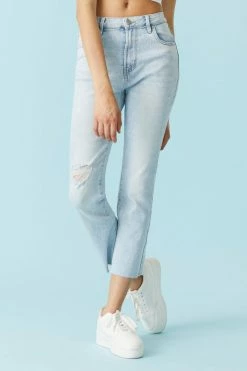 Stitches Ladies Refuge High-Rise White Wash Cropped Kick Flare Jean Refuge Jeans