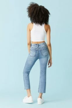 Stitches Ladies Refuge Jeans Refuge Distressed Cropped Kick Flare Jean